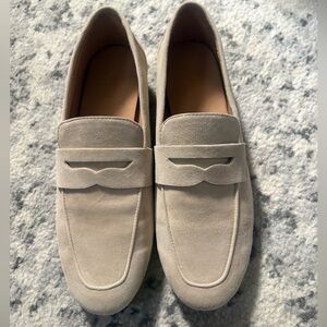 Quince Suede Penny Loafers in Beige